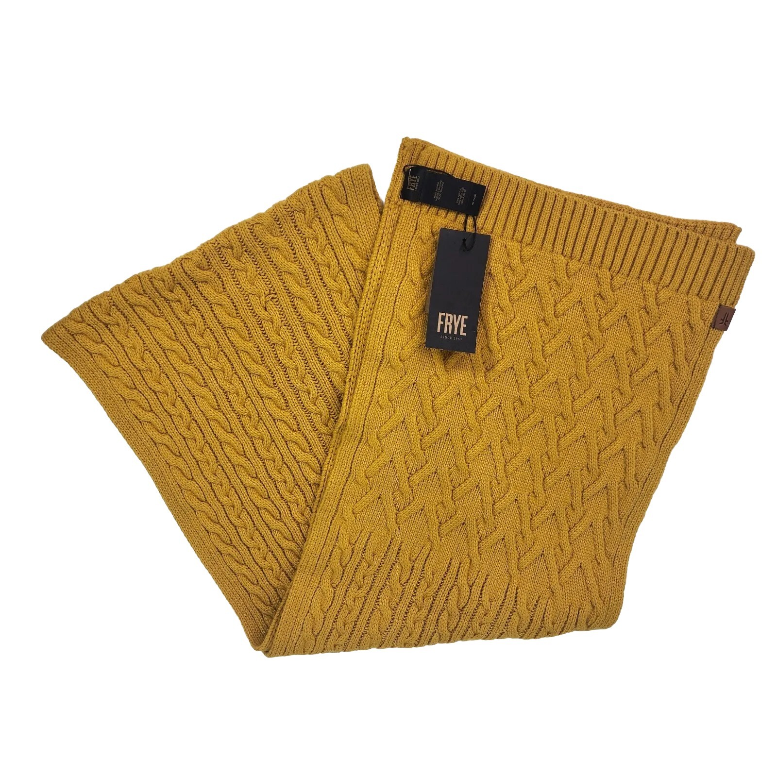 Frye Thick Cable Knit Scarf Brown Acrylic Warm Scarfs eBay