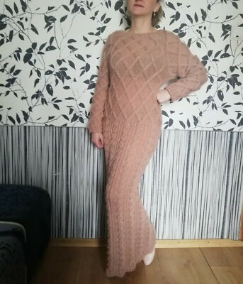 Women Mohair Knitted Dress Extra Long Sweater Handmade Fisherman Mod Tunic Floor | eBay Women Mohair Knitted Dress Extra Long Sweater Handmade Fisherman Mod Tunic Floor | eBay