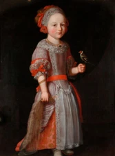 high quality oil painting handpainted on canvas "a girl with a bird "