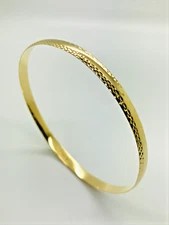 9ct Yellow Solid Gold Slave Bangle – 5.0mm - CHEAPEST ON EBAY