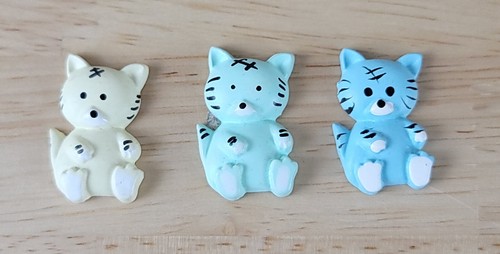 Vintage 1 1/2" Mini Kunststoff Tiere Menge 8 Katze-Bär-Hund Handwerk Urlaub - Bild 2 von 7