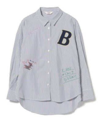 (ASK availability First) BEAMS Logo Embroidered Shirt NEW