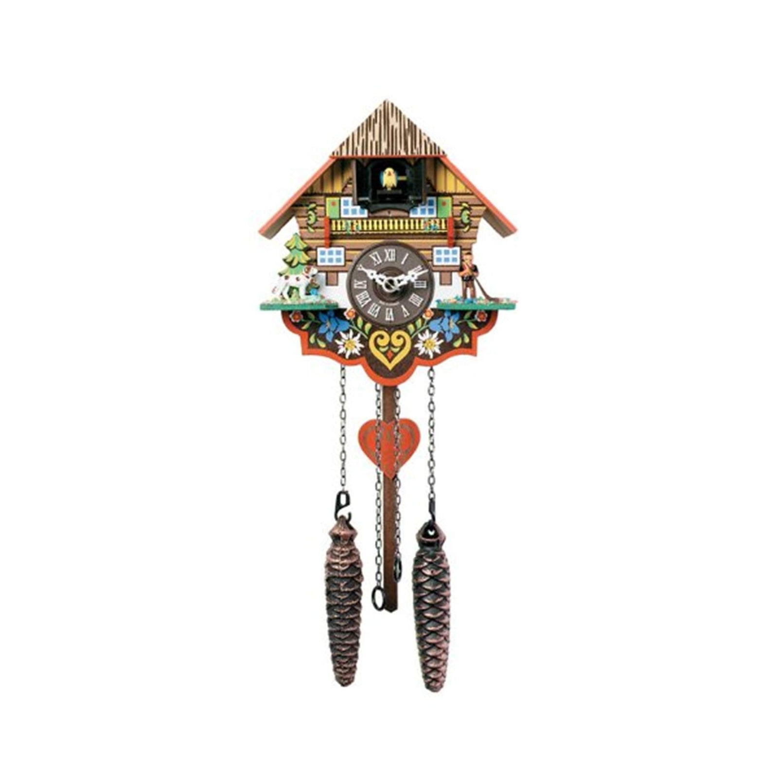 River City Clocks Musical Multi-Colored Quartz Cuckoo Clock - 8 Inches Tall -...
