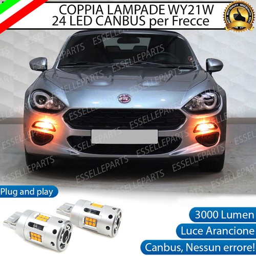 COPPIA LAMPADE T20 WY21W CANBUS 24 LED FRECCE ANTERIORI PER ABARTH 124 SPIDER - Foto 1 di 9