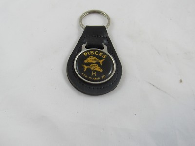 Pisces Zodiac Sign Suede & metal Car key ring