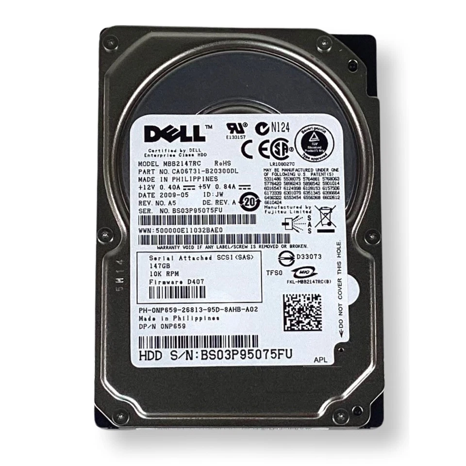 NP659 DELL 147GB 10K RPM SAS 2.5” HARD DRIVE MBB2147RC - Image 4 of 4