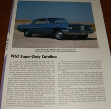 1962 Pontiac Catalina Super-Duty Specs Info Photo 62 421 V8 T85 T10 Light