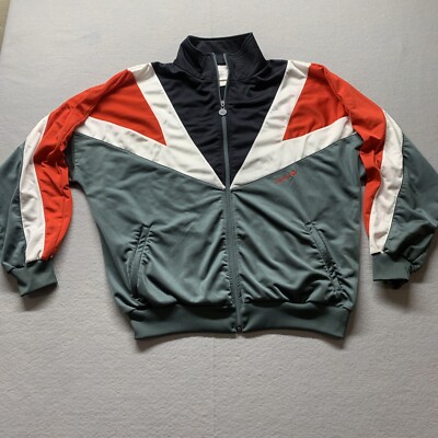 90s Vintage ADIDAS TRACK JACKET L Men's Warm Up Red Black