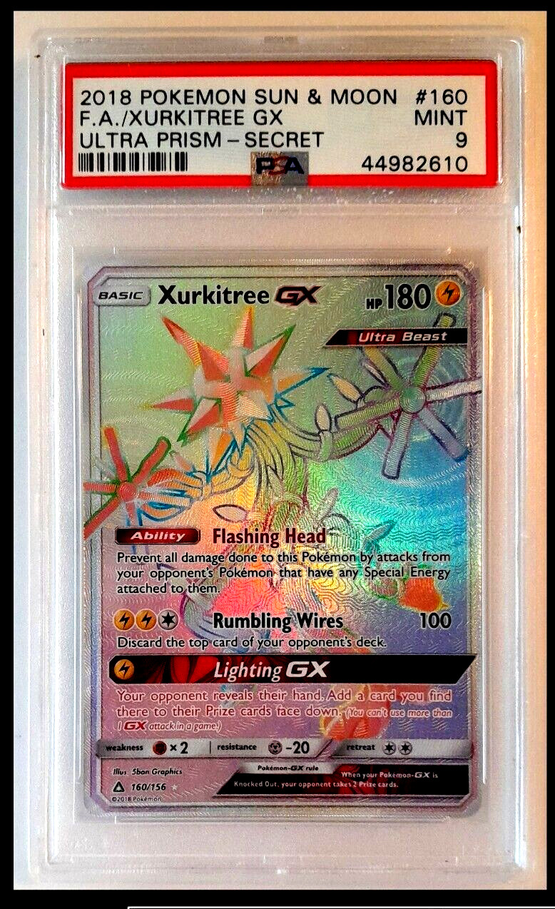 Pokemon 2018 Sun & Moon Xurkitree GX #160 PSA 9