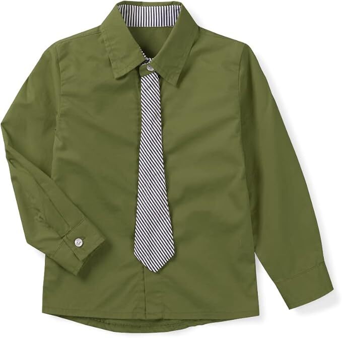 boys sage green dress shirt AKA Boys Solid Short Sleeve Dress Shirt