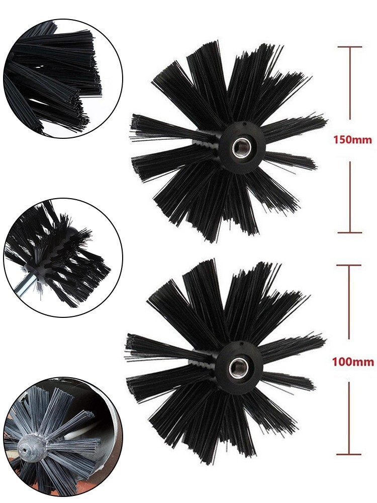100/150mm Chimney Flue Sweep Brush For Drain Rods Cleaning Fireplace