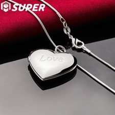 925 Silber Anhänger Herz zum öffnen für 2 Fotos Medaillon mit Kette Medallion