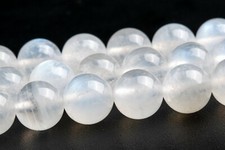 7-8MM Genuine Natural Translucent Rainbow Moonstone Grade AAA Round Loose Beads