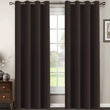 Living Room Curtains 96 Inches Long Christmas W52" x L96" Chocolate Brown
