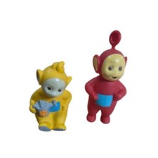 vtg Teletubbies Tinky Winky Laa-Laa Set plastic play toys cake toppers bath