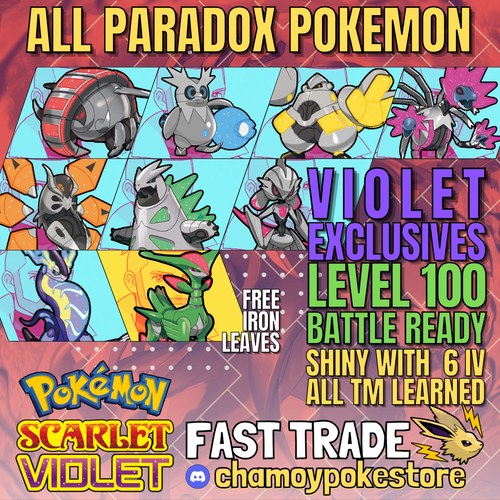 All Paradox Pokémon VIOLET Exclusives ✨ 6IV Shiny Battle Ready 🎁 IRON LEAVES - Picture 20 of 24