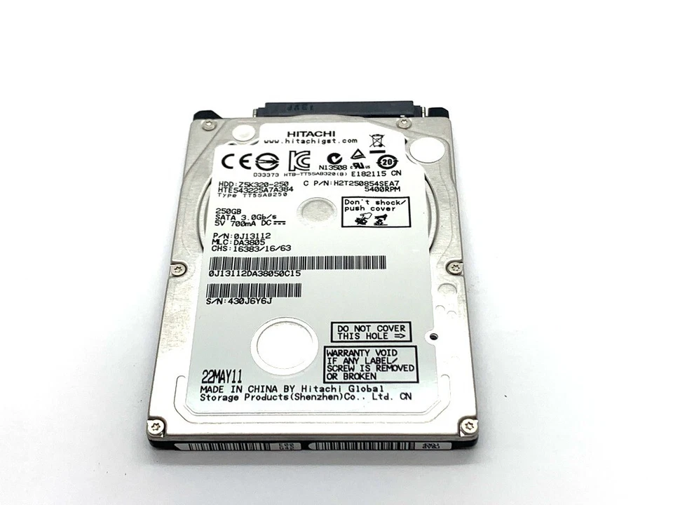 Hitachi 0J13112 250GB 5400RPM SATA 3GB/s 8MB Cache 2.5-inch Hard Drive - Image 3 of 3