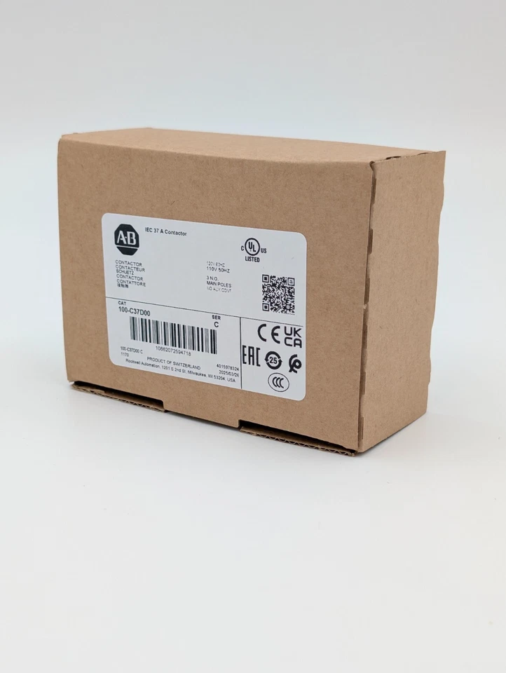 Allen Bradley 100-C37D00 37A 110V 50 Hz/120V 60 Hz AC Contactor USA NEW in BOX - Image 3 of 4
