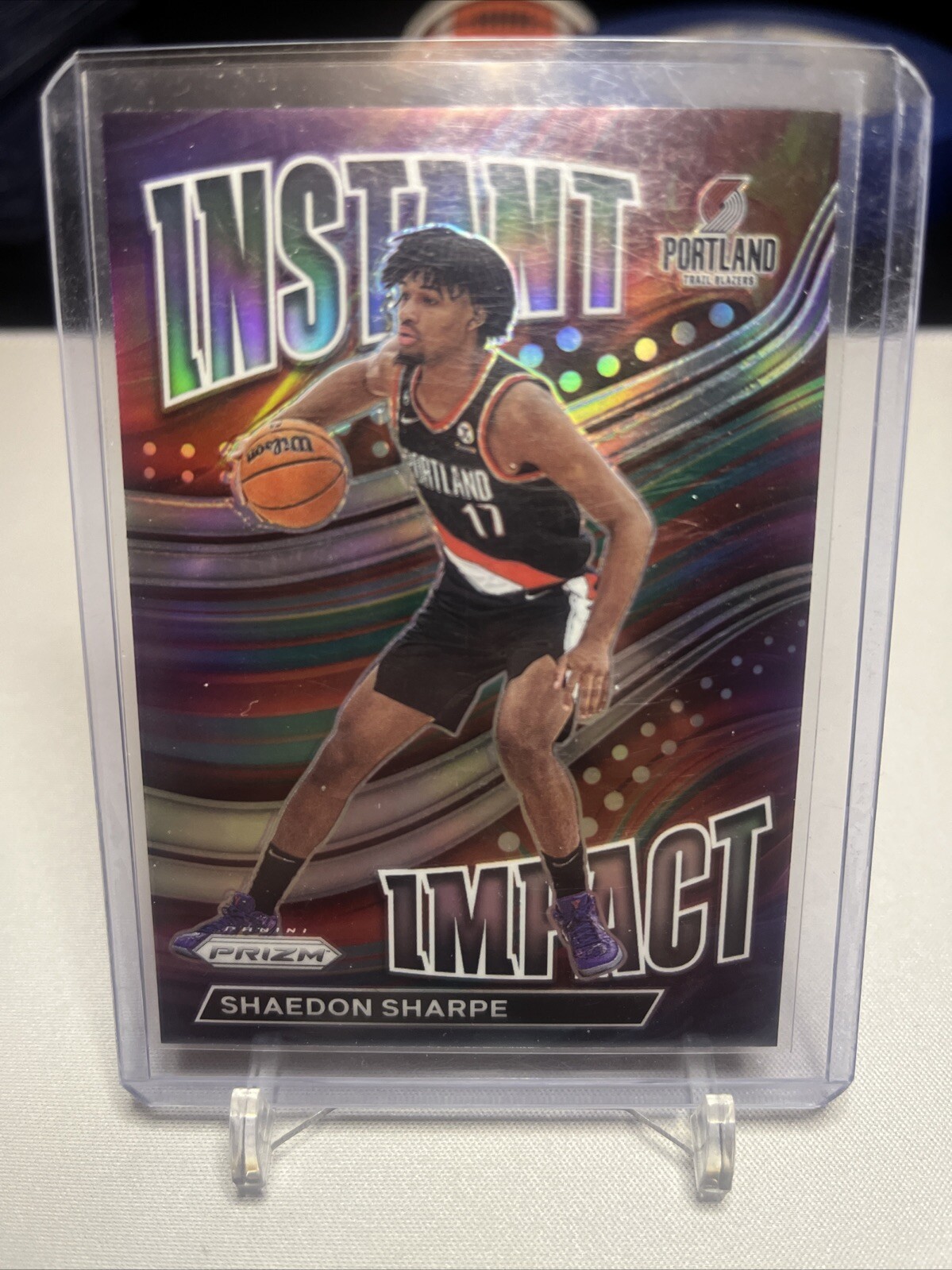 2022-23 Panini Prizm - Instant Impact Silver Prizm #14 Shaedon Sharpe (RC)