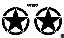 Army Star Vinyl Decal Sticker US Military Hood Graphic Body Black Out 2" to 8"