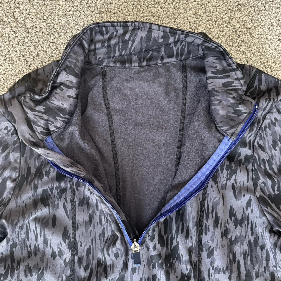 Camisa Atlética Marika Cuarto Cremallera Estampado Moteado Aislado Gris Negro Azul Talla M Foto 2 de 4