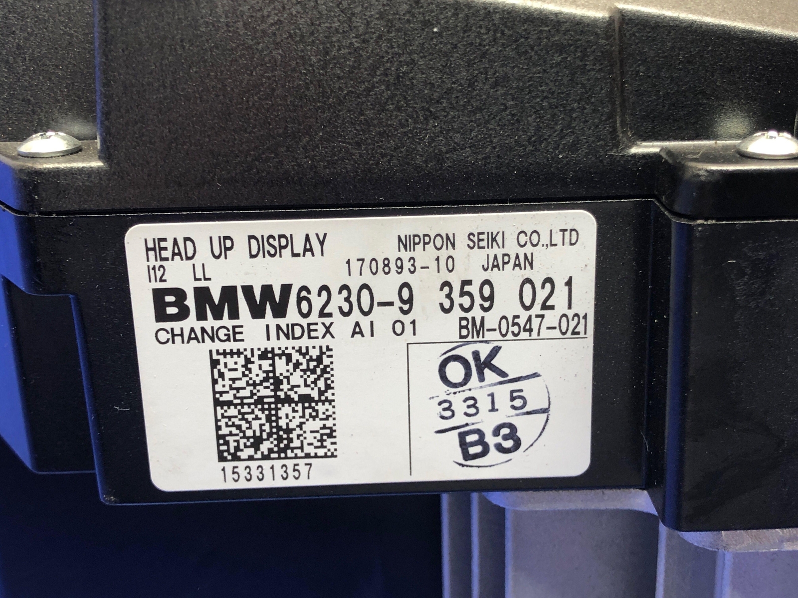 2014-2019 BMW I8 HEADS UP DISPLAY HUD PROJECTOR SCREEN 62309359021 OEM 2015 2016