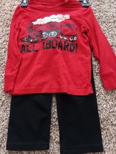 Old Navy Boys 5t Train Shirt Fleece Pants Carters Christmas Outfit