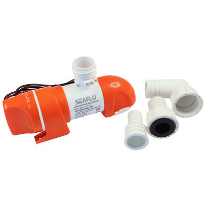 Low Profile Non-Auto Bilgenpumpe 1100GPH 12 Volt Auslass drehbar 360 Grad