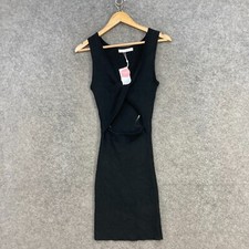 NEW Supre Womens Dress Size M Medium Black Cut-Out Bodycon Ribbed Knit 48018