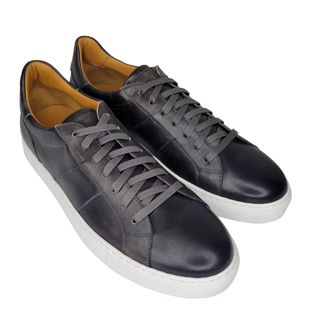 NEW Magnanni "Alvine" Leather Sneaker, Dark Grey, Size 11 M, MSRP 395