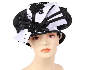 black and white church hats
