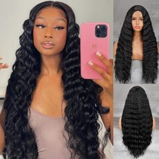 Long Water Wave Lace Front Synthetic Wigs Curly Wig Heat Resistant Fiber