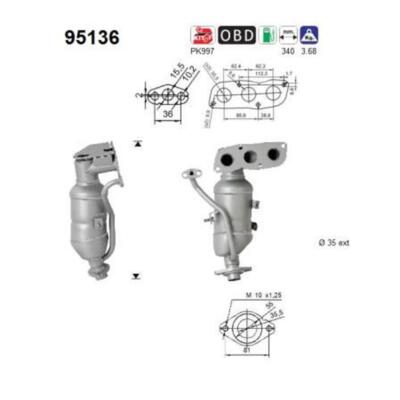 AS 95136 Katalysator für Toyota Yaris P9 P13