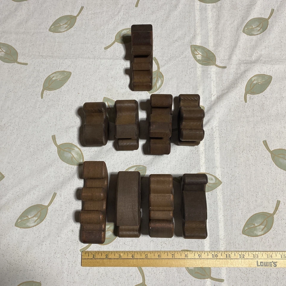 Quebra-cabeça de esquilo vintage retrô intertravado madeira 9 peças - Imagem 3 de 4