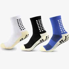 3 Pair Sport Socks Anti Slip W/ Grip Soccer Men Football Basketball Sock Premium