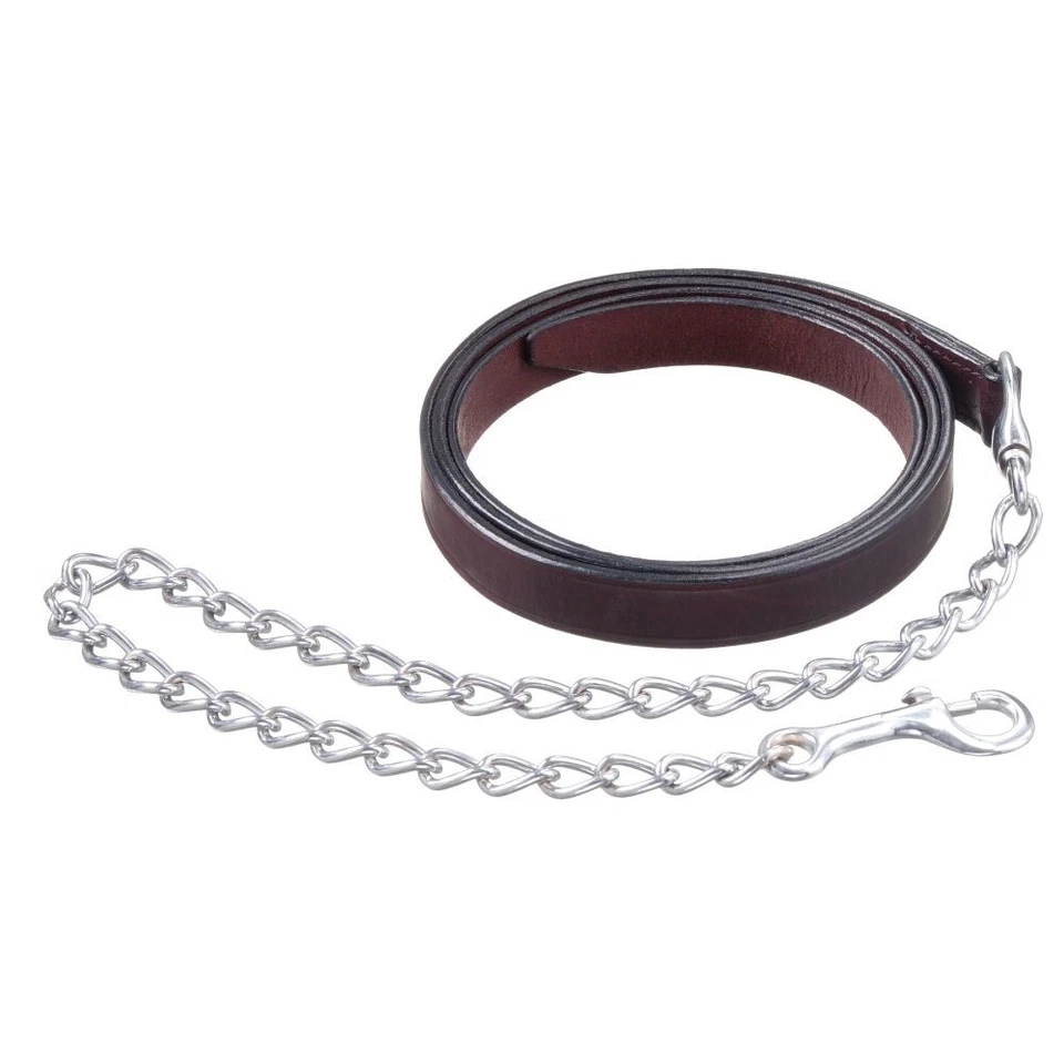 Royal King Leather Lead Shank- 1 inch Wide with 30" Chain and Snap end