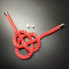JDM Junction Produce Red Kintsuna Rope Lucky Knot For Car Rearview Mirror Charms