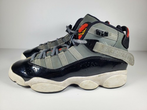 Nike Boys Jordan 6 Rings Size 4Y 323419-022 Gray Black Basketball Shoes Lace Up - Picture 3 of 8