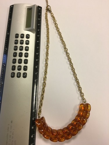 Gioielli Collana Dorata Con Pietra Rosso Fantasia (8-8/N1) - Foto 4 di 4