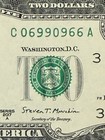 True Flipper, UNC $2 Two Dollar Bill Fancy Serial Number 06990966 — photo 1