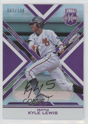 2016 Panini Elite Extra Edition Aspirations Purple 7/100 Kyle Lewis #11 Auto 0d8