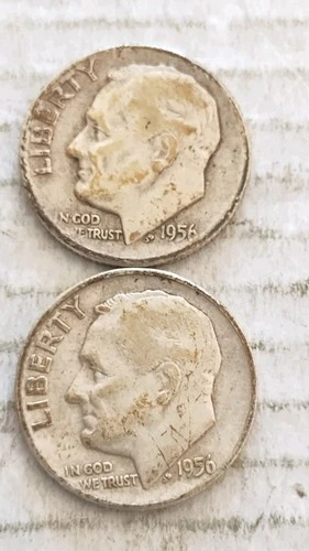 1956-P&D Silver  Roosevelt Dimes,  Nice Condition.      731.