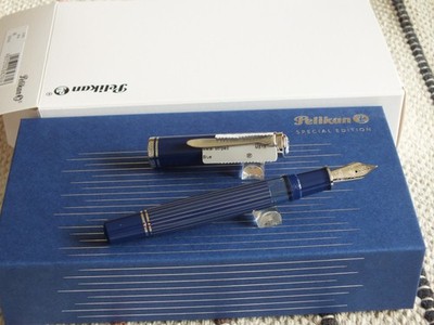 Pelikan Souveran Edition M815 Metal Striped Blue 18K Fountain Pen