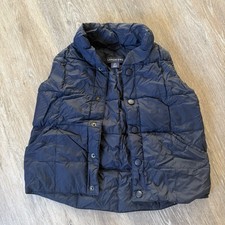 Lands' End 3T Navy Quilted Insulated Lightweight Nylon Vest Snap Closure