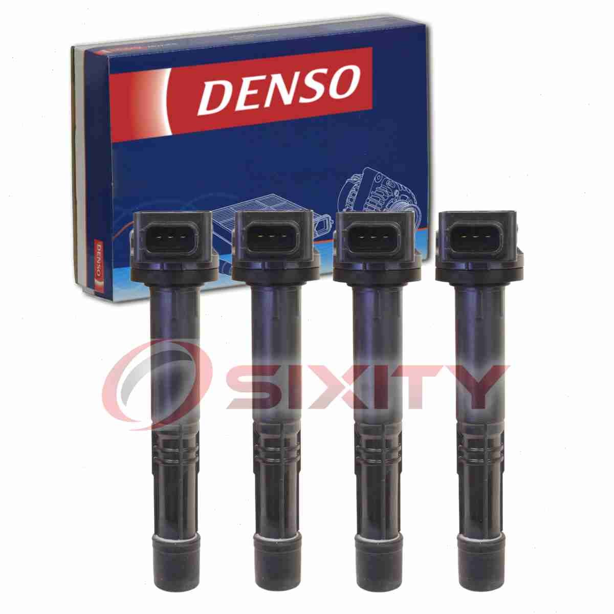 4 pc Denso Direct Ignition Coils for 2002-2006 Acura RSX 2.0L L4 Spark Wire tj