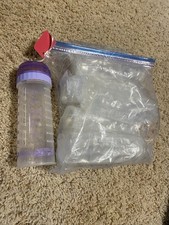 Playtex Drop Ins Vintage Nurser FLAT Top Latex Nipple 8 oz Purple Bottle Bee Lot