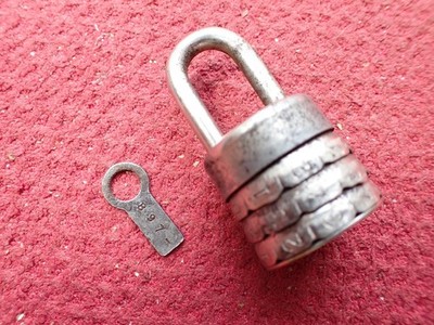 Vintage Barrel Combination Lock with Combination Tag