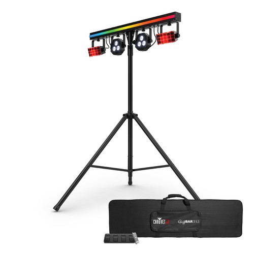 Chauvet DJ GIGBAR 3 ILS Light Bar w/(2) Derby/Pars/Strip+Tripod+Footswitch+Bag