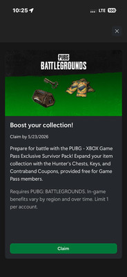PUBG Battlegrounds March 2026 Survivor Pack XBOX Series X/S/One