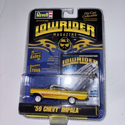 Revell Lowrider Magazine Issue 187 Yellow '59 Chevy Impala Die-Cast Car NEW
